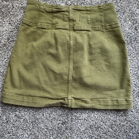 New Free People We The Free Green Zipper Front Denim Skirt - Picture 6 of 6